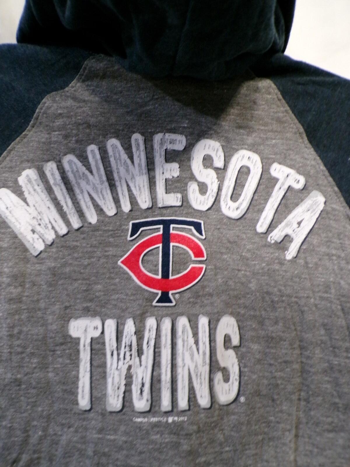 Campus Lifestyle Minnesota Twins Full Zip Hoodie Juniors S Gray Navy