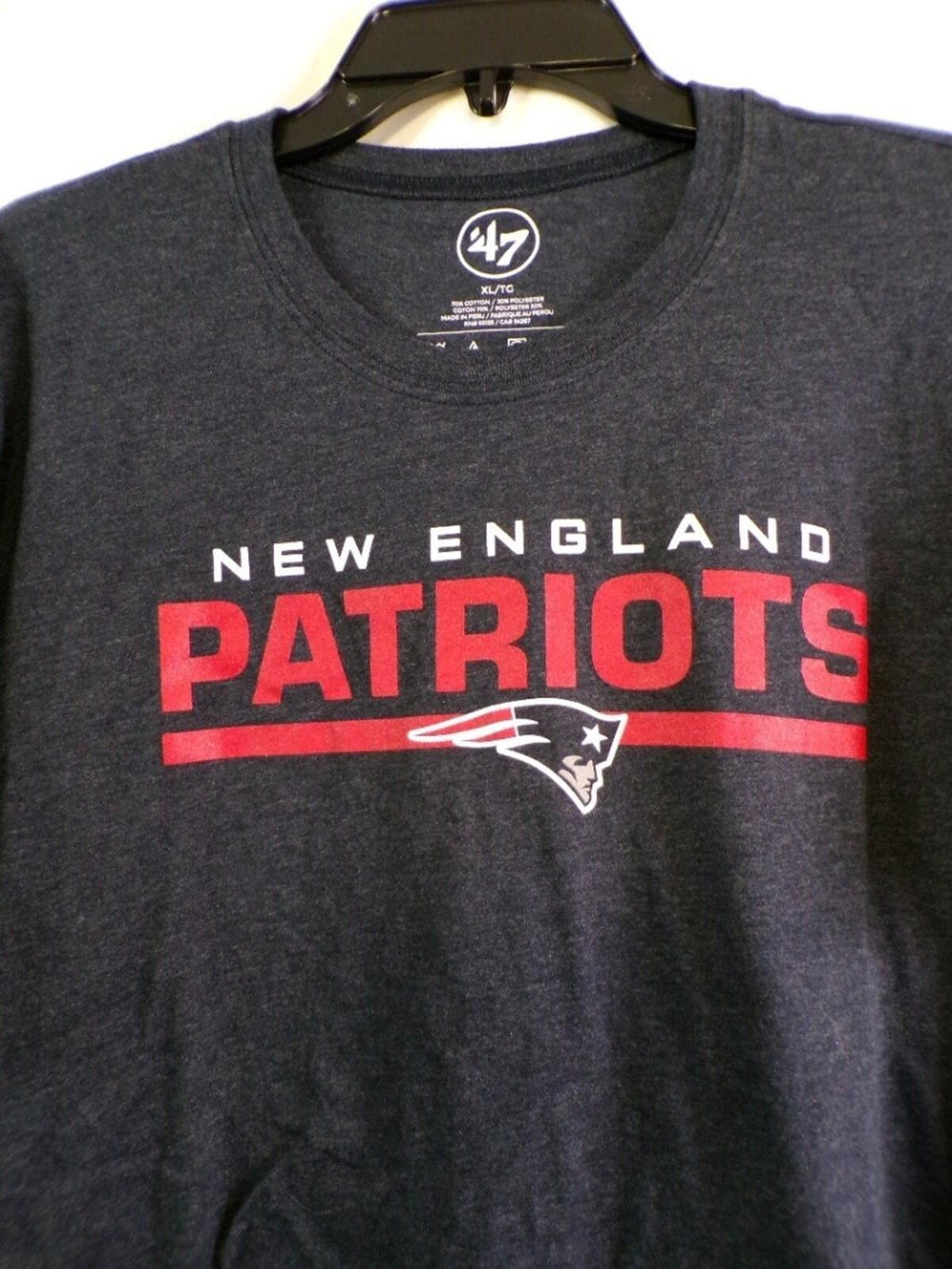 47 Brand New England Patriots Men's T-Shirt XL Navy Crew 47 CLEAN UP