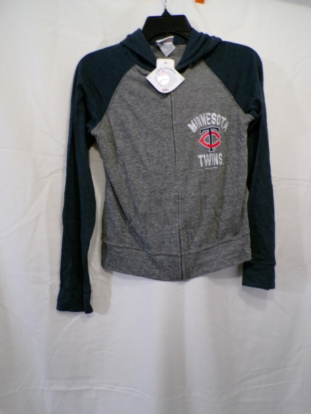 Campus Lifestyle Minnesota Twins Women's Full Zip Hoodie S Gray Navy