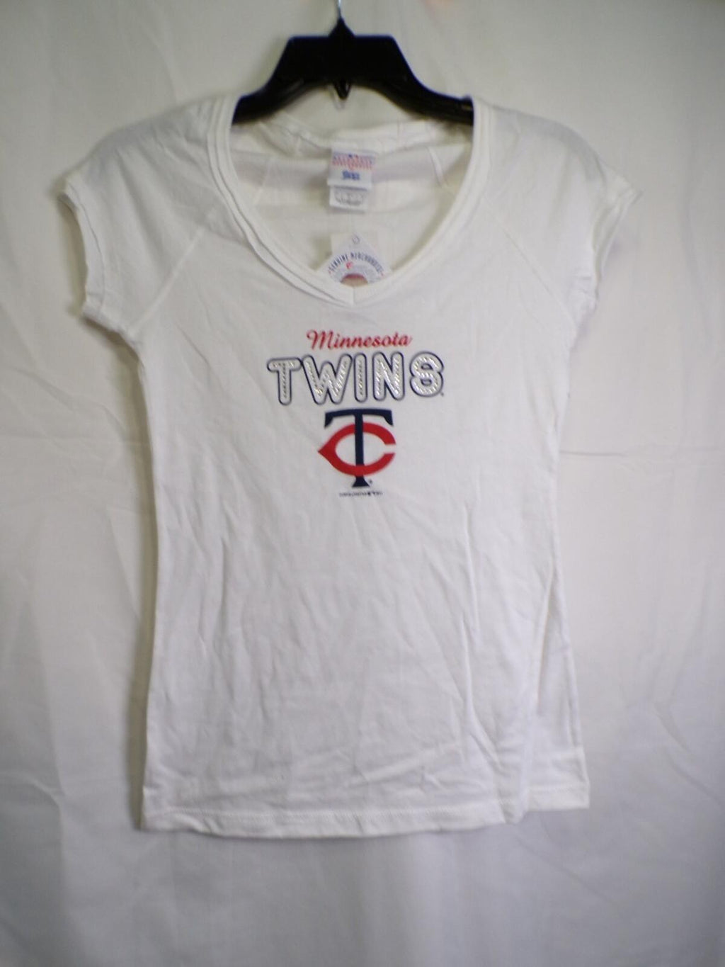 Genuine Merchandise Women's Minnesota Twins V-Neck T-Shirt Size S Rhinestone