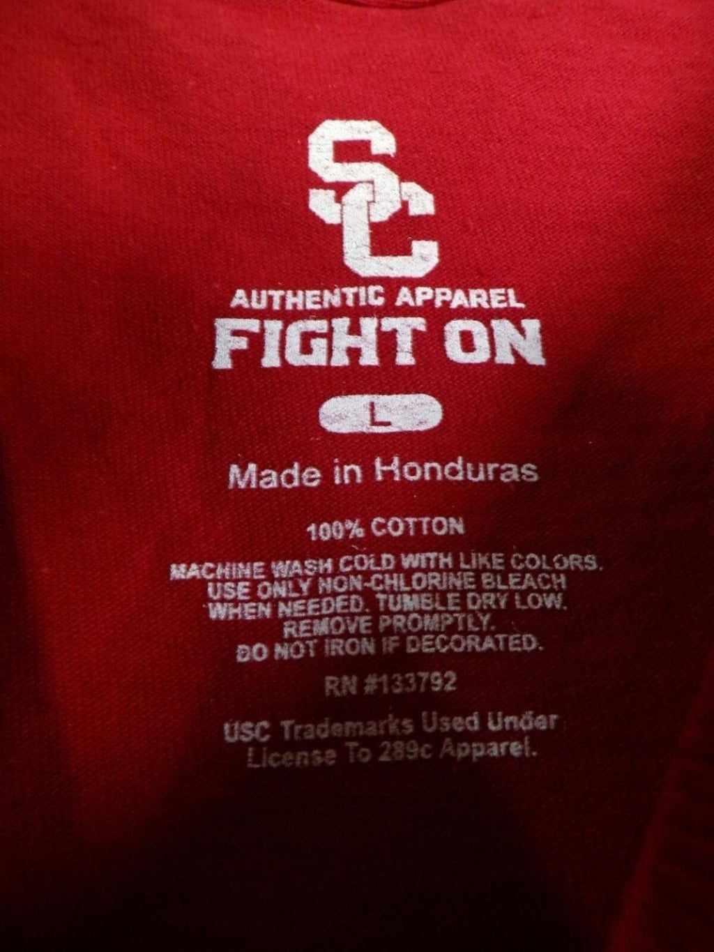 USC Trojans SC Interlock Men's T-Shirt Large Red Crew Neck Cotton