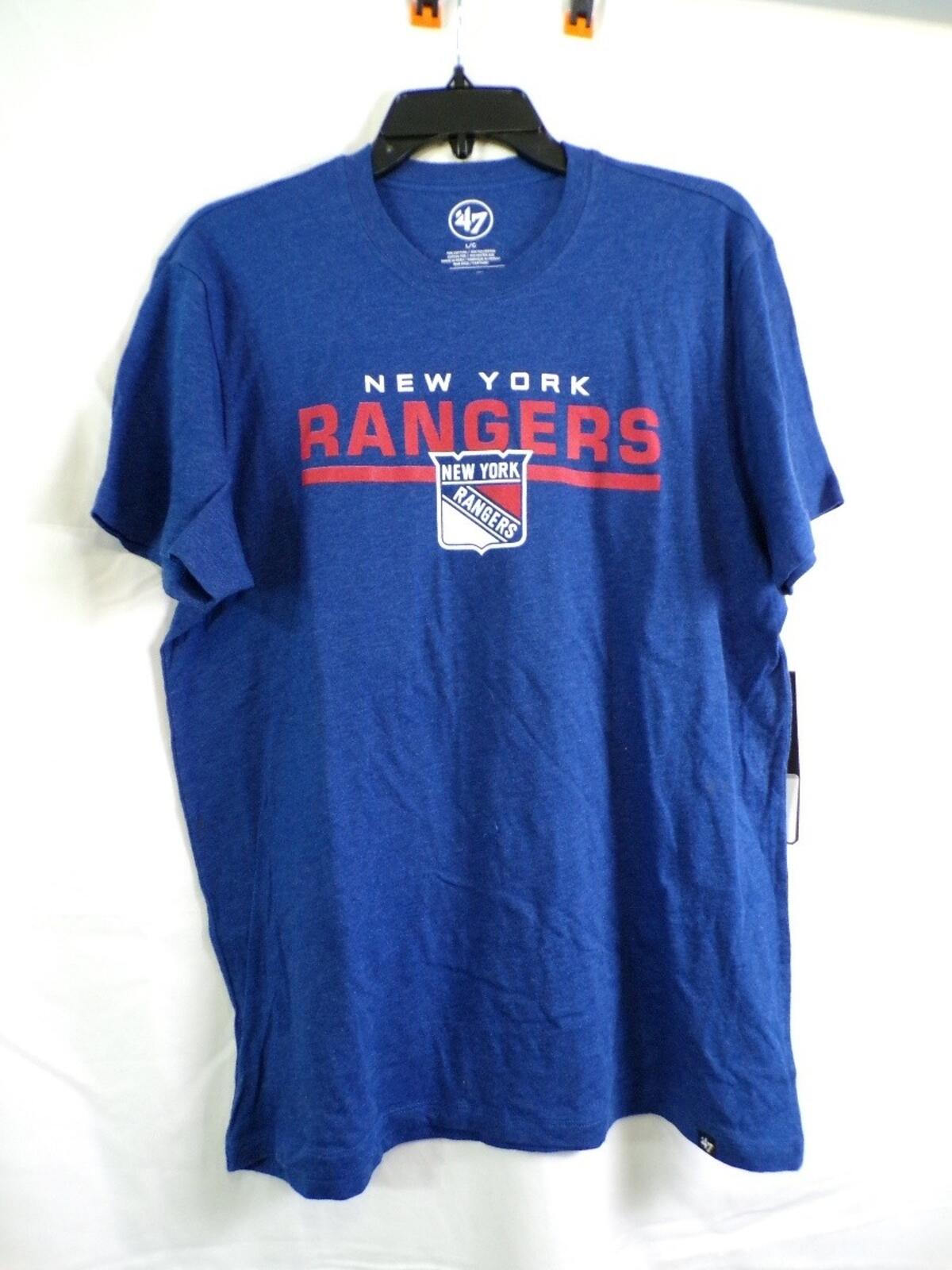 47 Brand New York Rangers Men's Large Blue Graphic T Shirt L/G