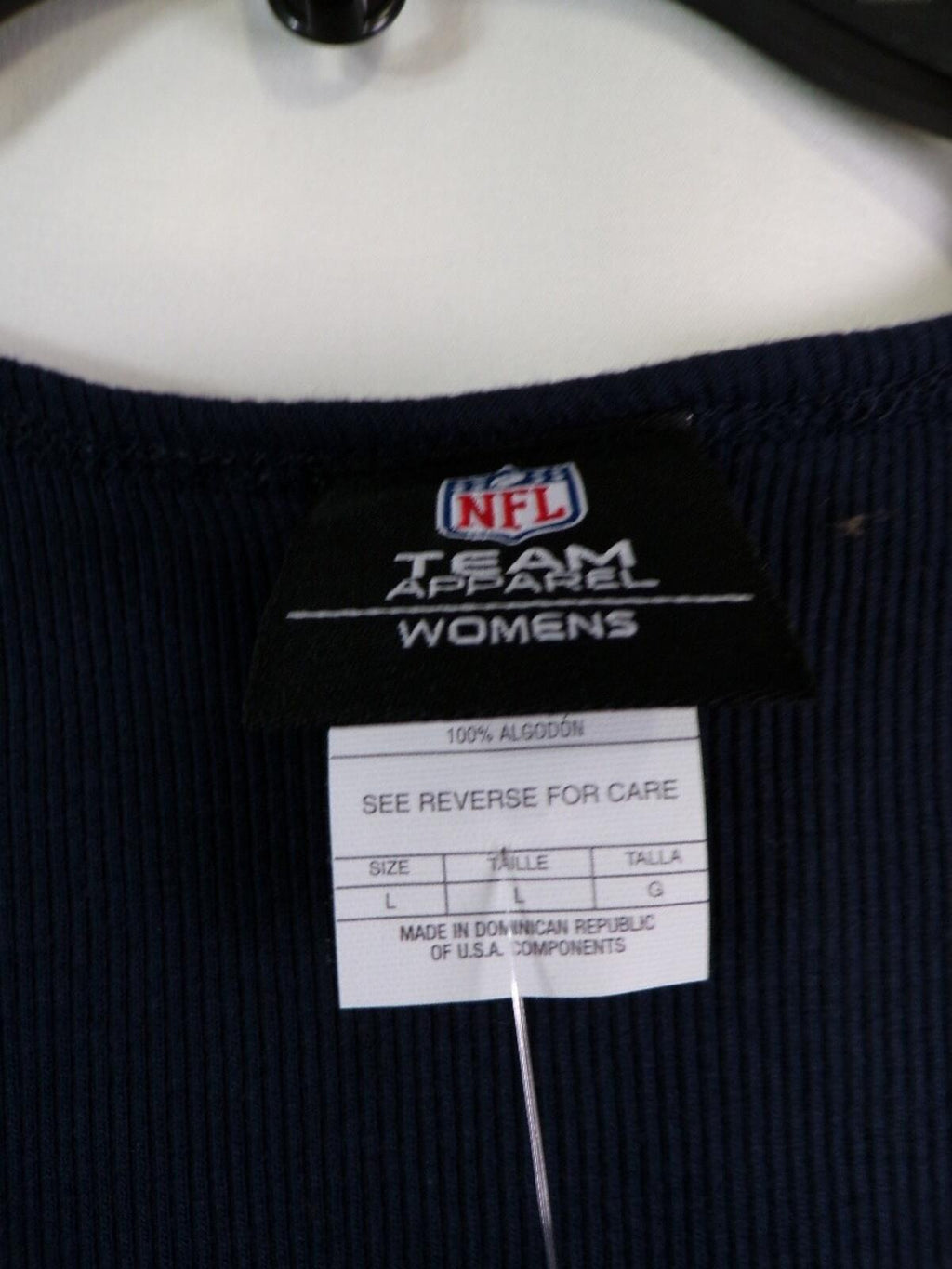 New York Giants Women's Tank Top Scoop Neck Navy Large L 100% Cotton