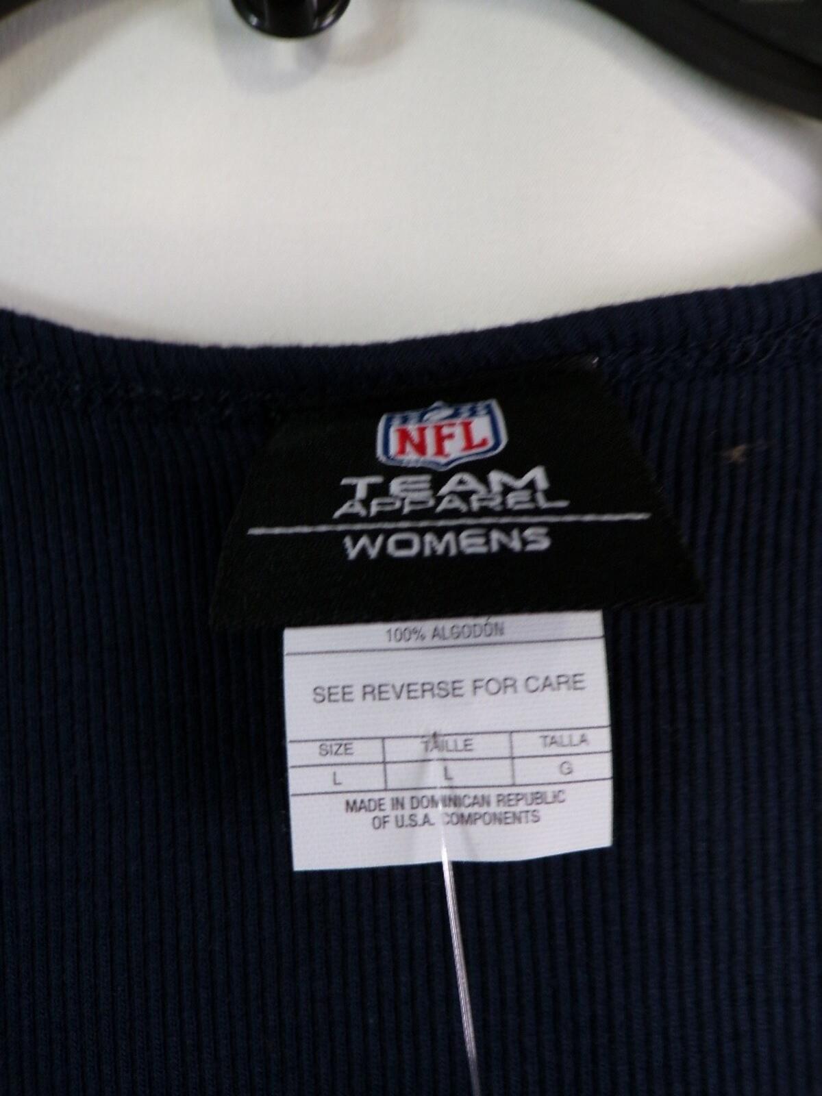 New York Giants Women's Tank Top Scoop Neck Navy Large L 100% Cotton
