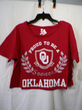 E5 College Classics Oklahoma Sooners OU Cropped T-Shirt Large Red