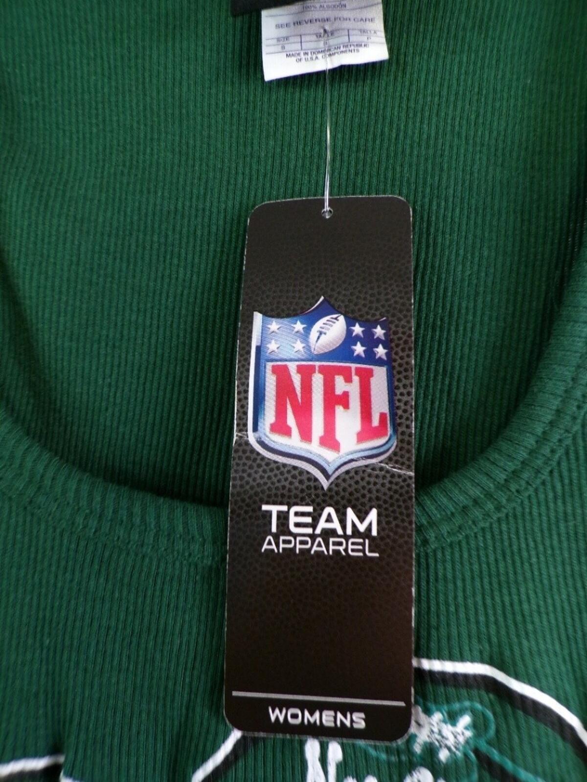 New York Jets Women's Tank Top Large Green Team Apparel 100% Cotton