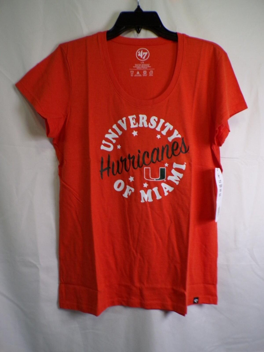 47 Brand University of Miami Hurricanes Women's T-Shirt Large Orange