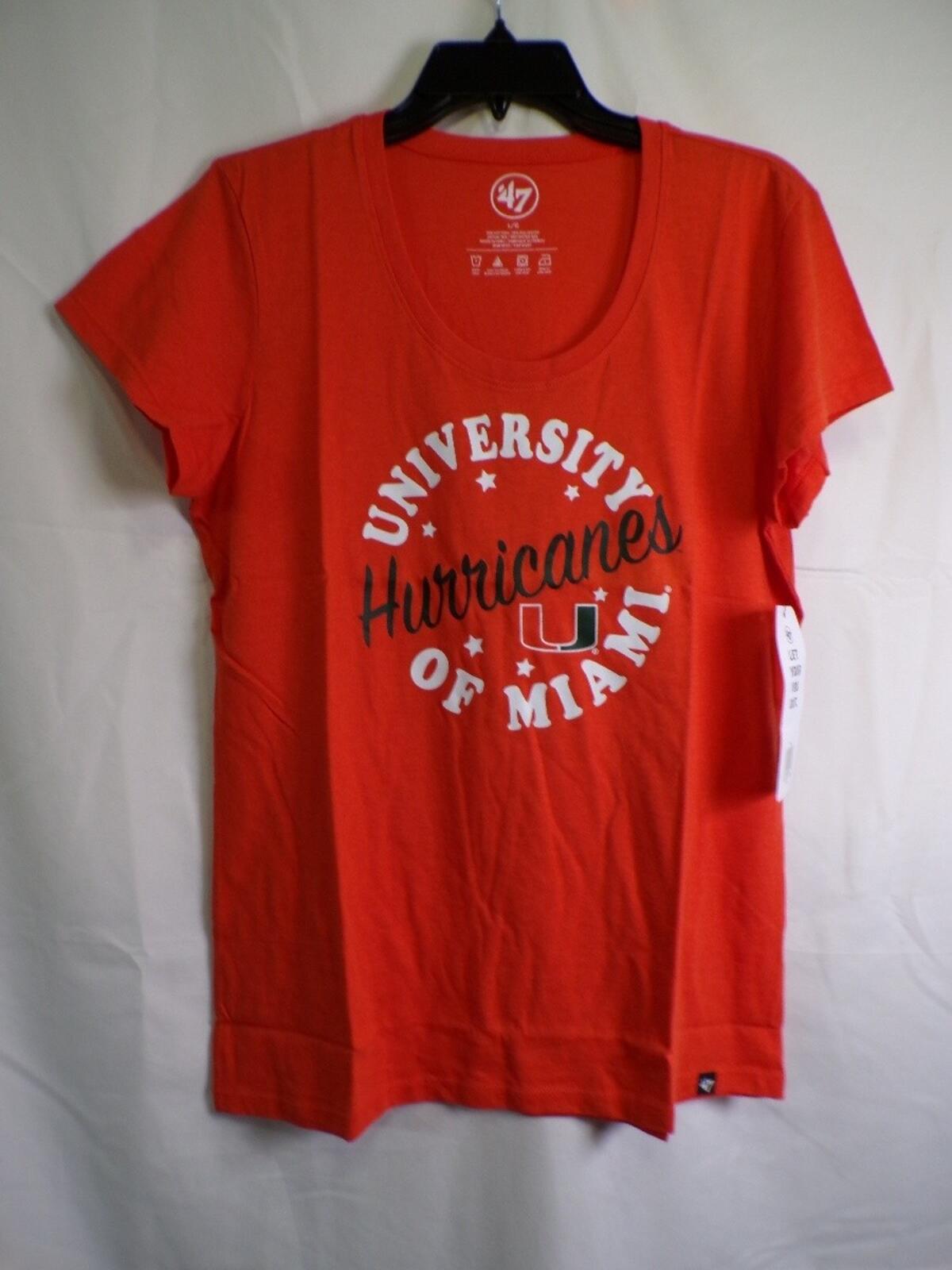47 Brand University of Miami Hurricanes Women's T-Shirt Large Orange