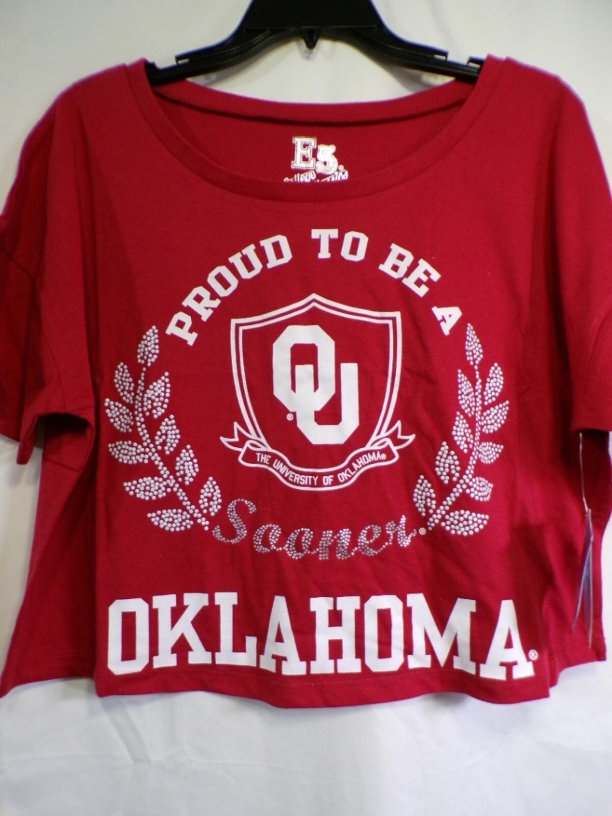 E5 College Classics Women's Oklahoma Sooners Red Cropped T-Shirt M