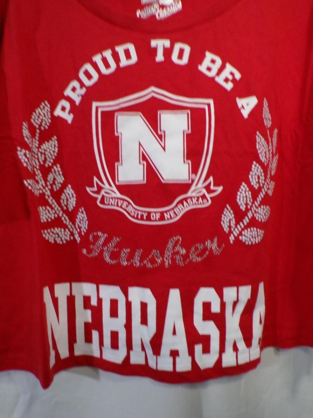 E5 College Classics Nebraska Huskers Women's Red Cropped T-Shirt Large