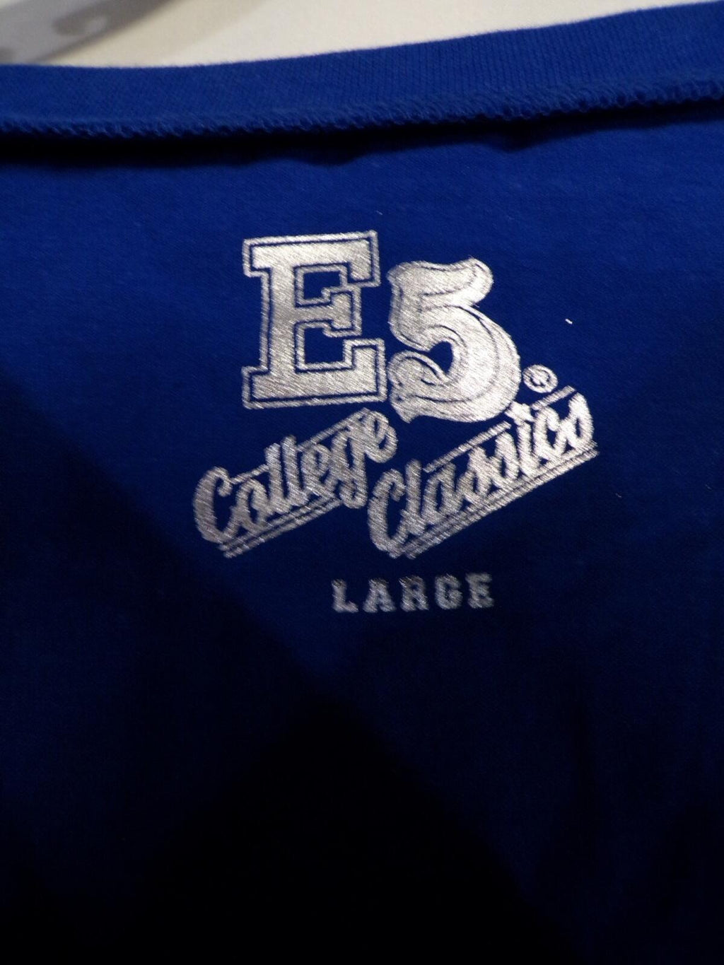 E5 College Classics Women's Kansas Jayhawks Cropped T-Shirt Large Royal Blue