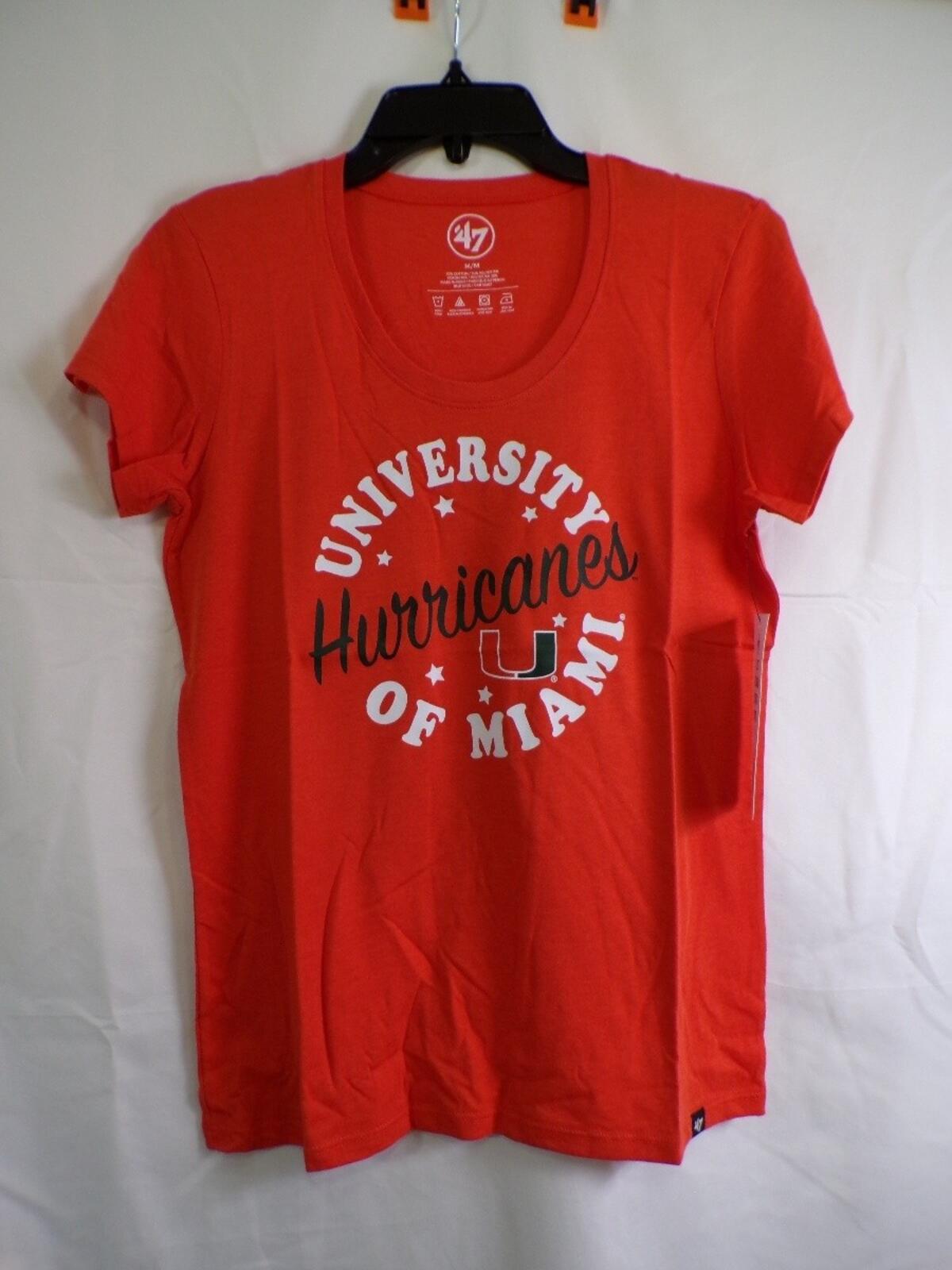 47 Women's University of Miami Hurricanes Crew Neck T-Shirt M Orange