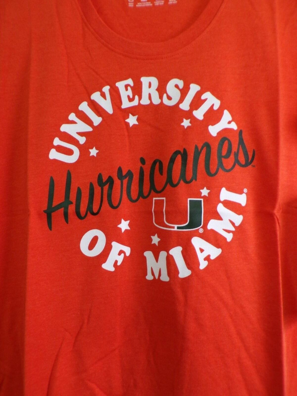 47 Women's University of Miami Hurricanes Crew Neck T-Shirt M Orange