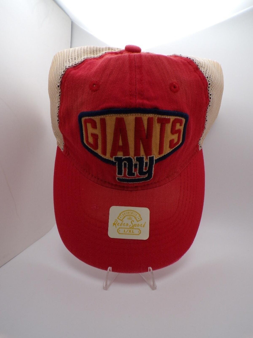 Reebok New York Giants Trucker Hat Authentic Retro Sport L/XL Red Mesh