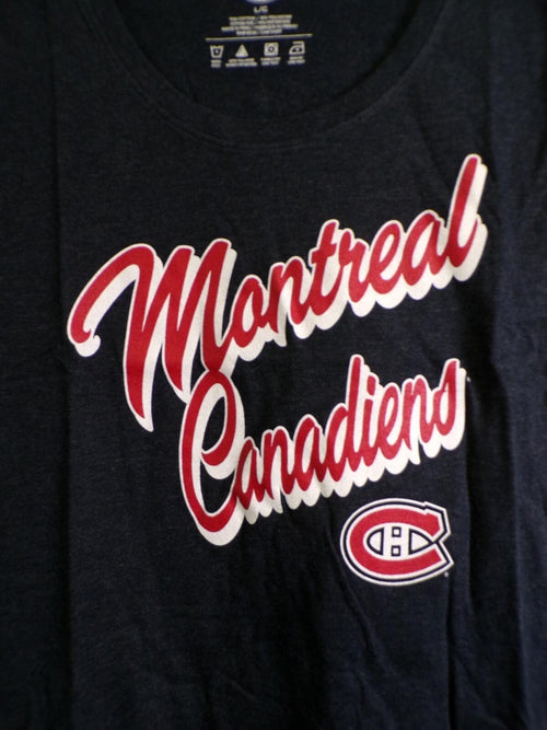 47 Brand Women's Montreal Canadiens Scoop Neck T-Shirt Navy Large