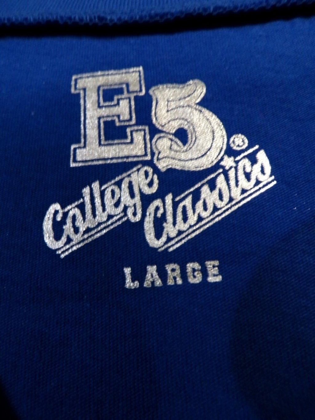E5 College Classics Women's Kansas Jayhawks Cropped T-Shirt Large Blue