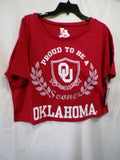 E5 College Classics Oklahoma Sooners Crop T Shirt Red Large Women's