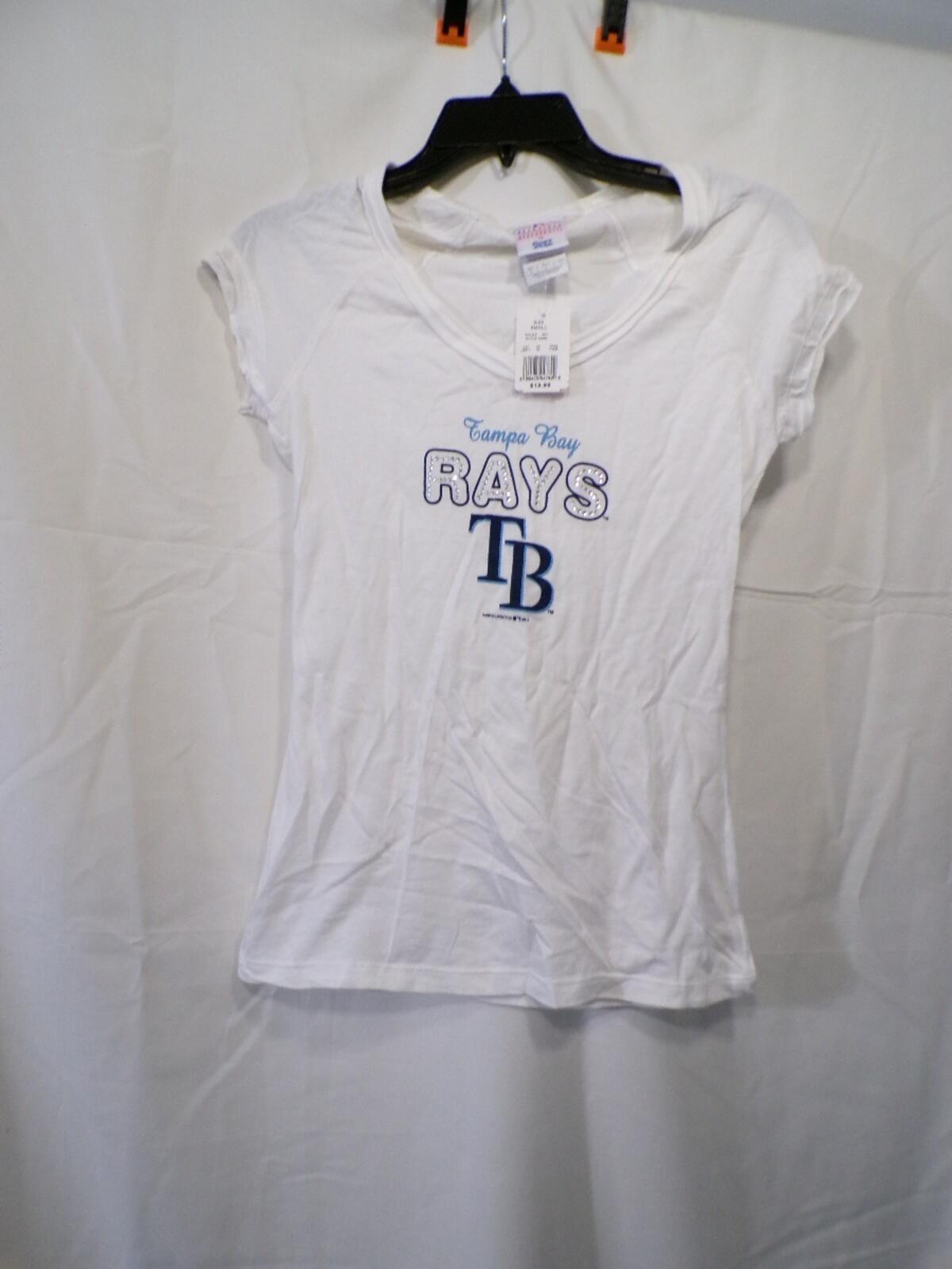 Campus Lifestyle Tampa Bay Rays Women's V Neck Rhinestone T Shirt S