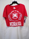 E5 College Classics Nebraska Womens Cropped T Shirt Scoop Neck S Red