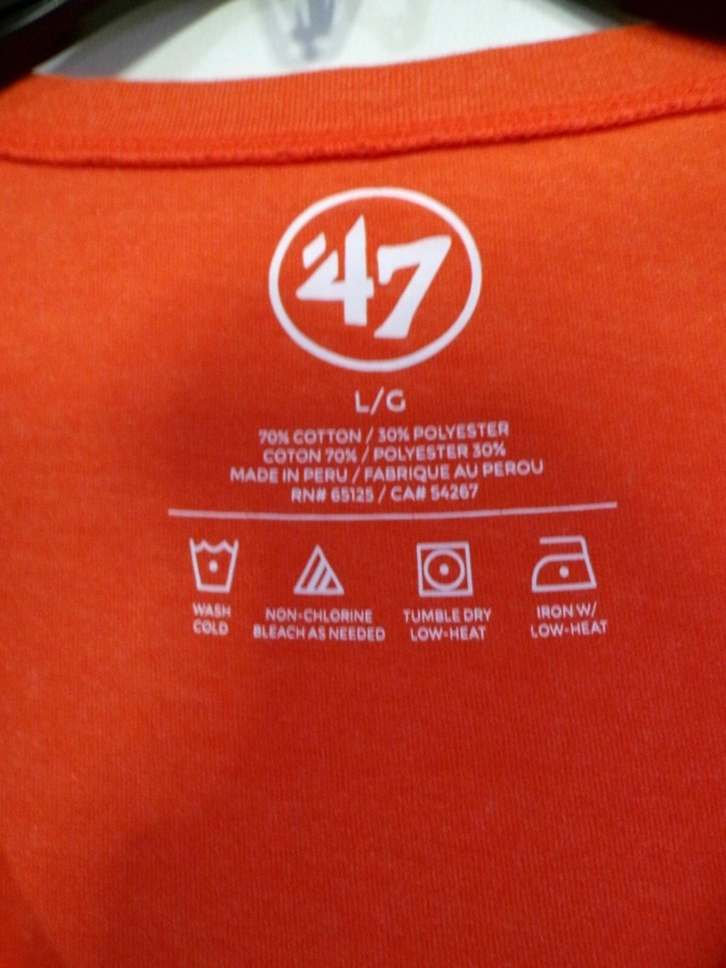 47 Brand Women's Miami Hurricanes University Graphic T Shirt L Orange