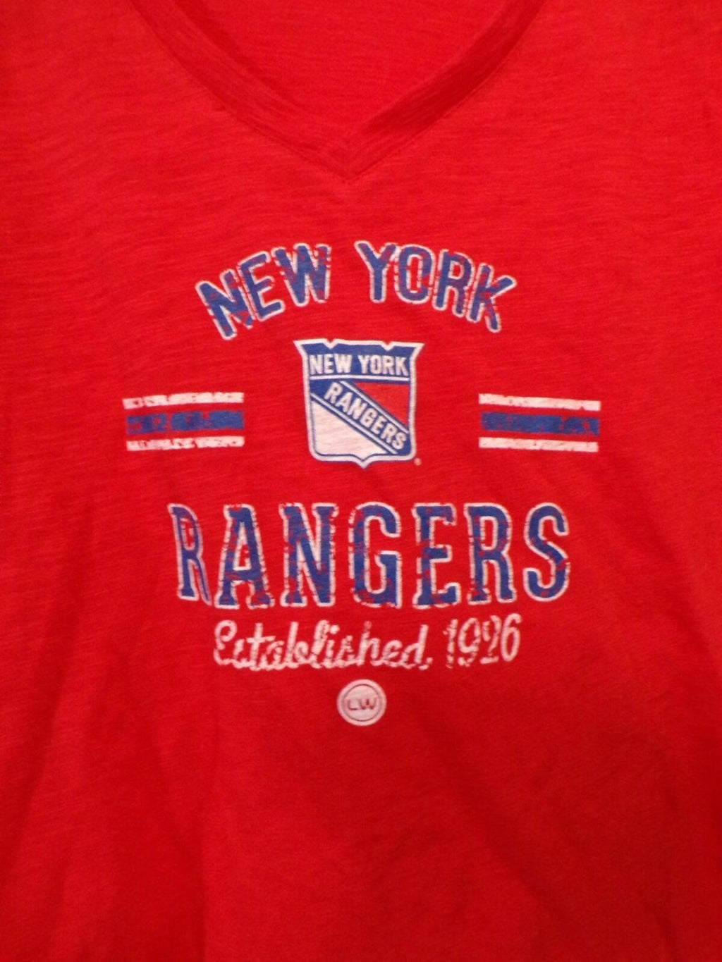 Levelwear Women's XXL V Neck NY Rangers Red T Shirt Jersey