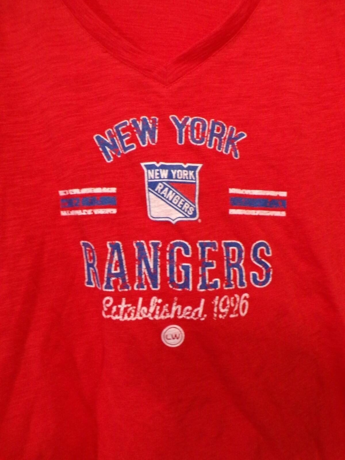 Levelwear Women's XXL V Neck NY Rangers Red T Shirt Jersey