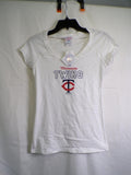 Genuine Merchandise Minnesota Twins Women's V-Neck T-Shirt S Rhinestone