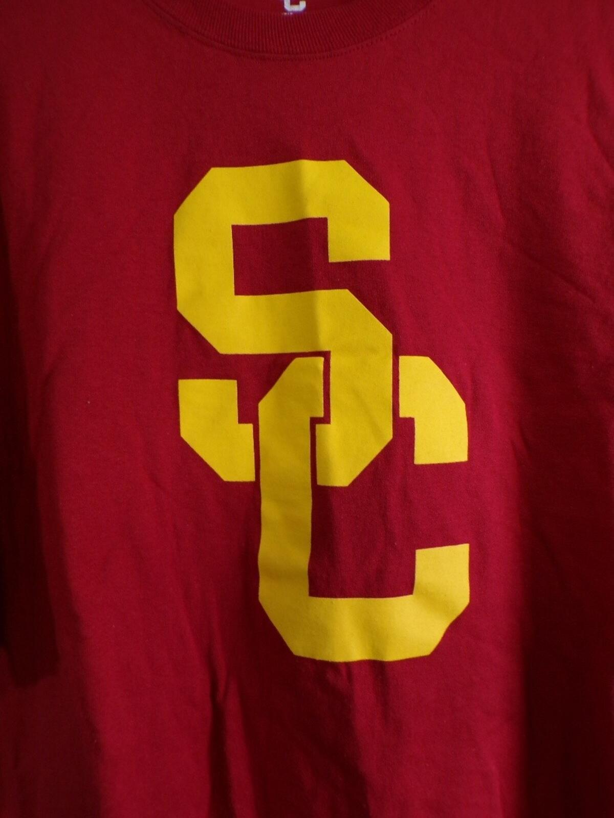 USC SC Trojans Interlock Tee Men's XL Red USC Licensed SC400M Graphic T-Shirt
