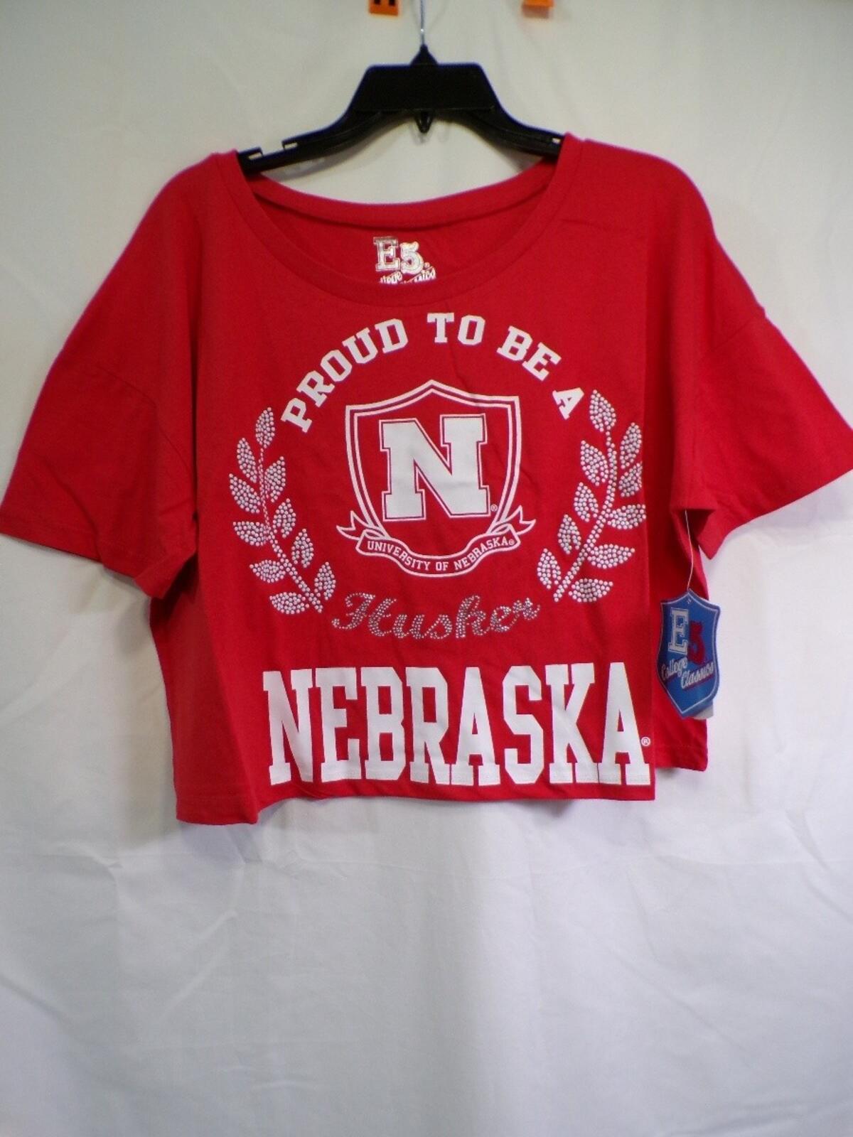E5 College Classics Women's Nebraska Huskers Red Cropped T-Shirt L