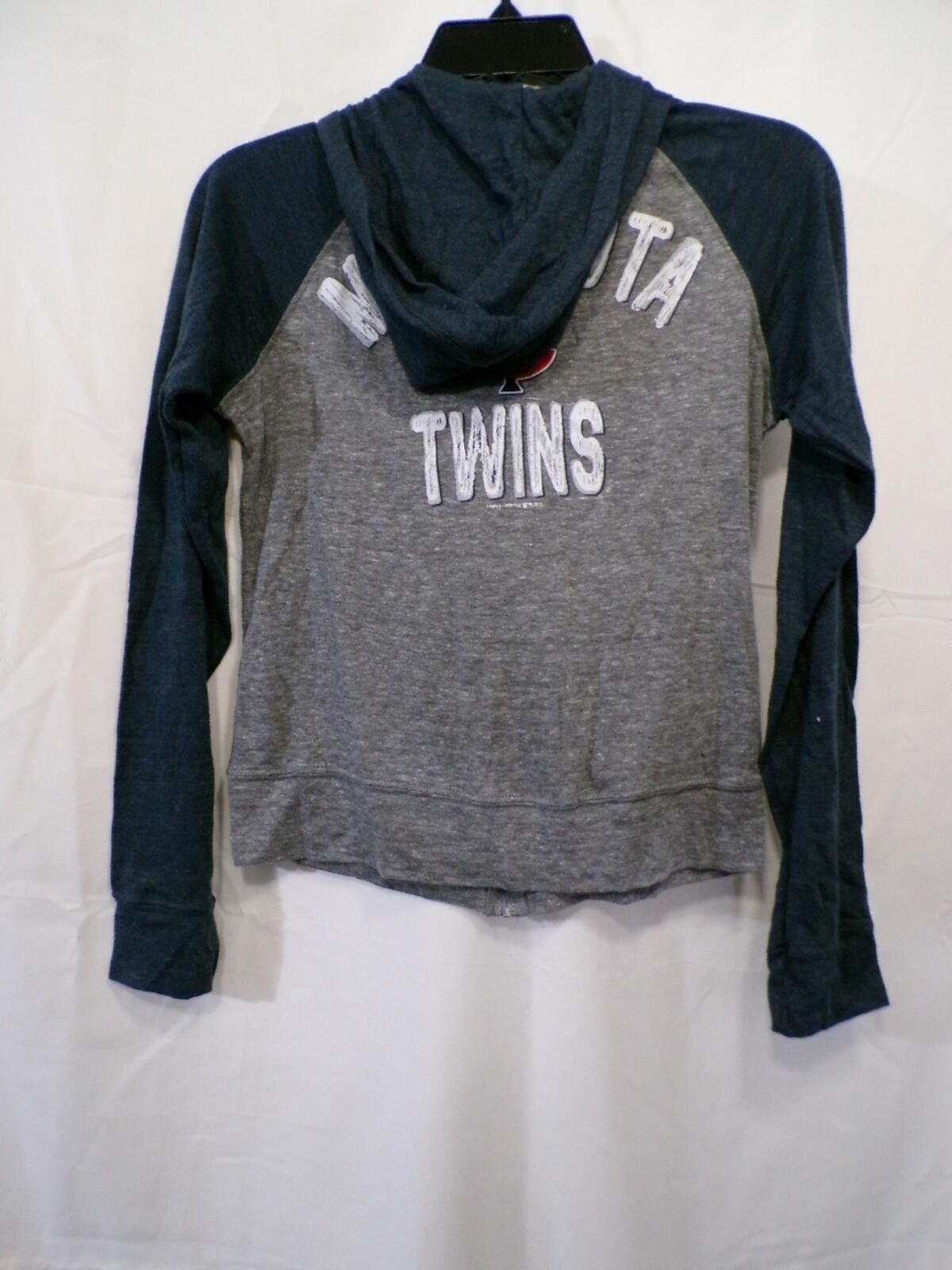 Campus Lifestyle Minnesota Twins Women's Full Zip Hoodie S Gray Navy