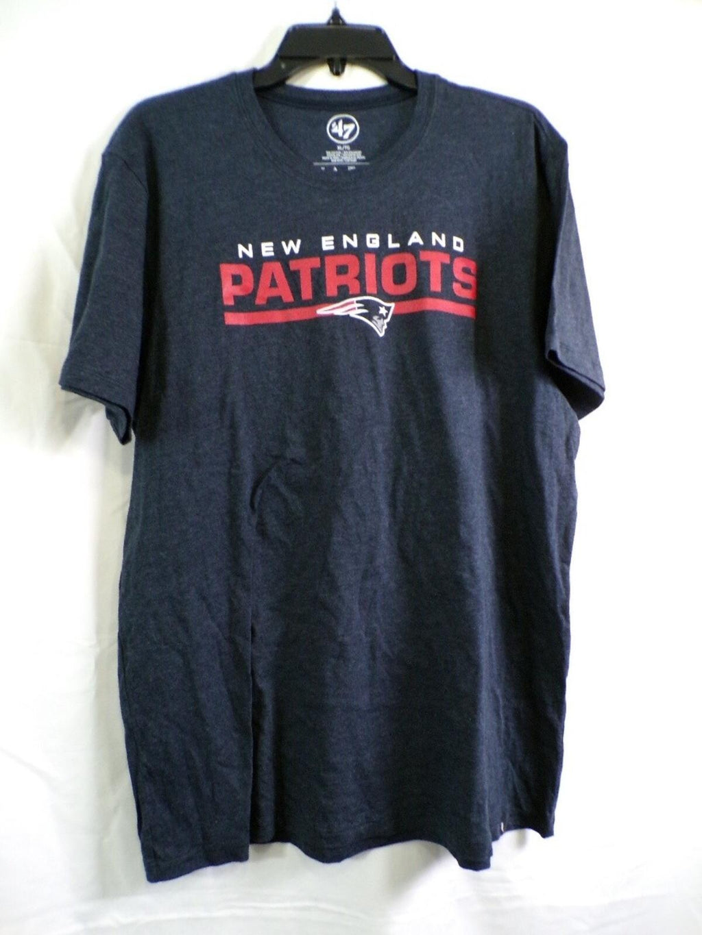 47 Brand New England Patriots Men's T-Shirt XL Navy Crew 47 CLEAN UP
