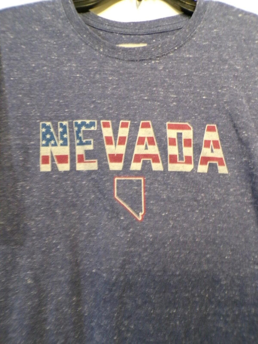 State of Mine Men's Large Nevada Graphic T Shirt Blue Heather Crew Neck