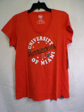 47 Brand Women's Miami Hurricanes University Graphic T Shirt L Orange