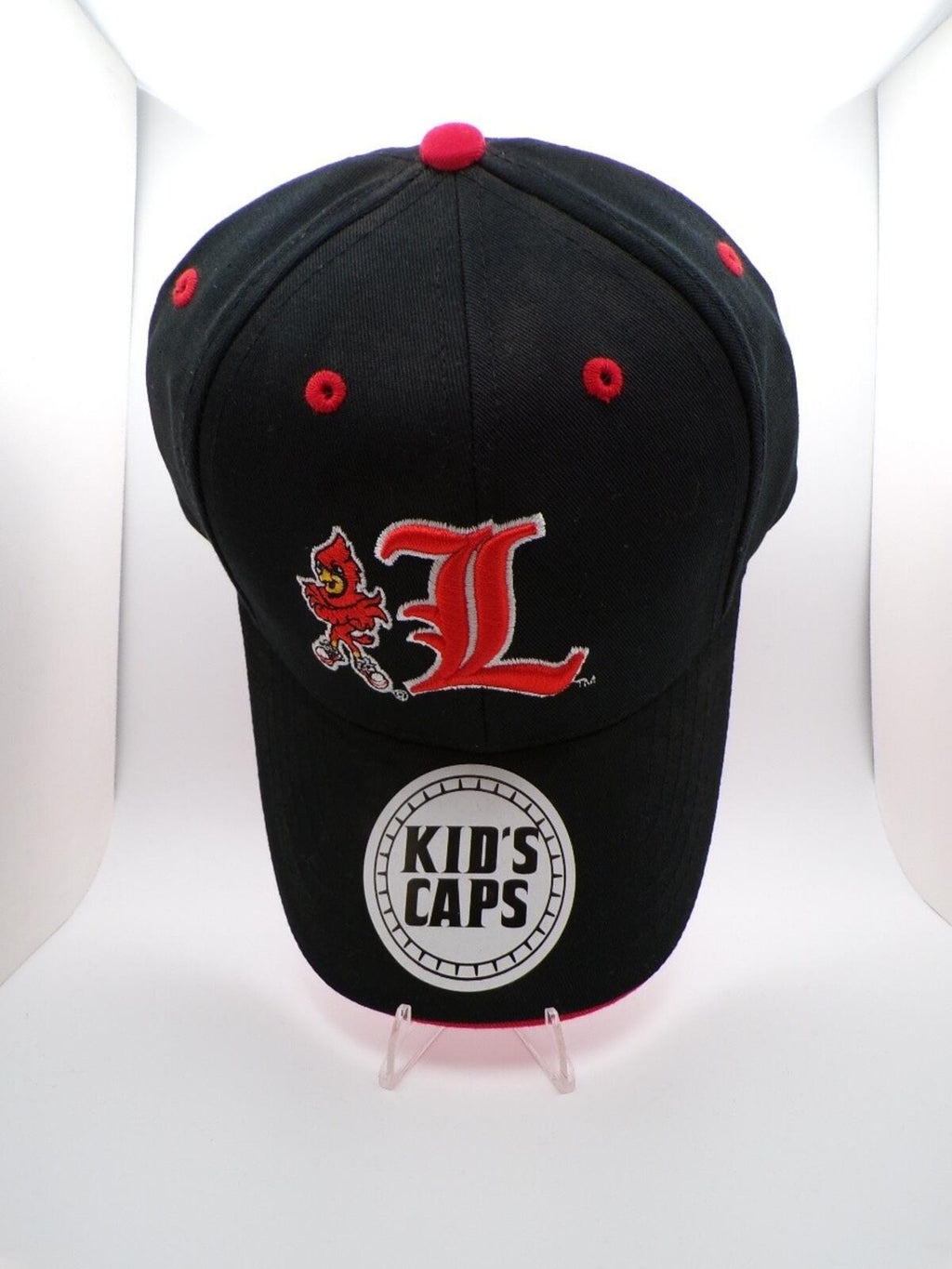 Louisville Boys L Logo Baseball Cap Black Red Kids One Size Official