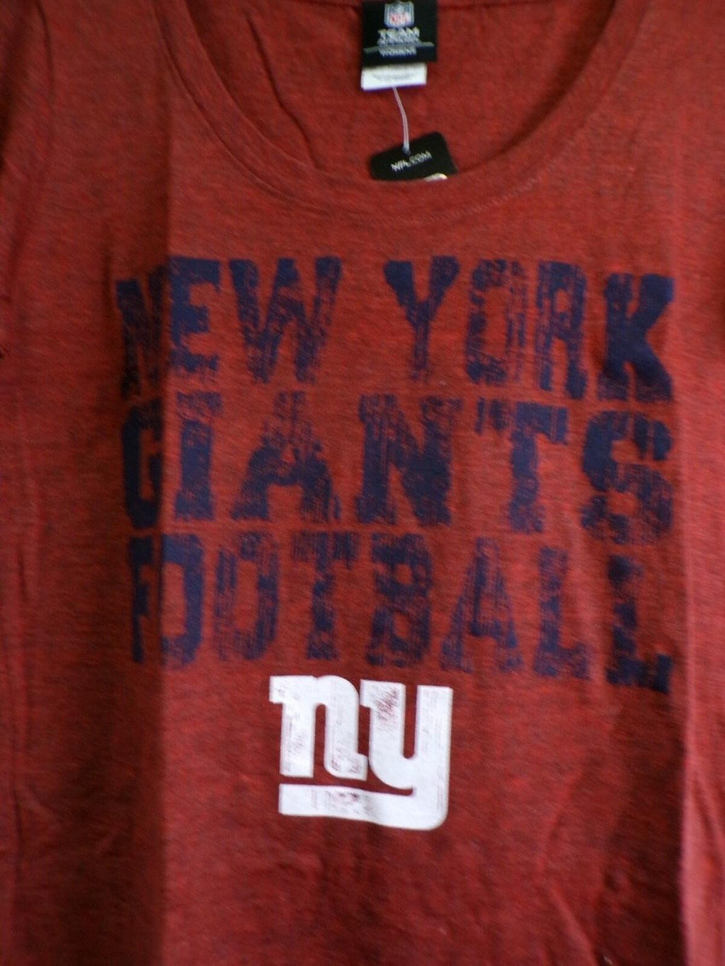 Women's New York Giants Scoop Neck T-Shirt Red Large Team Apparel