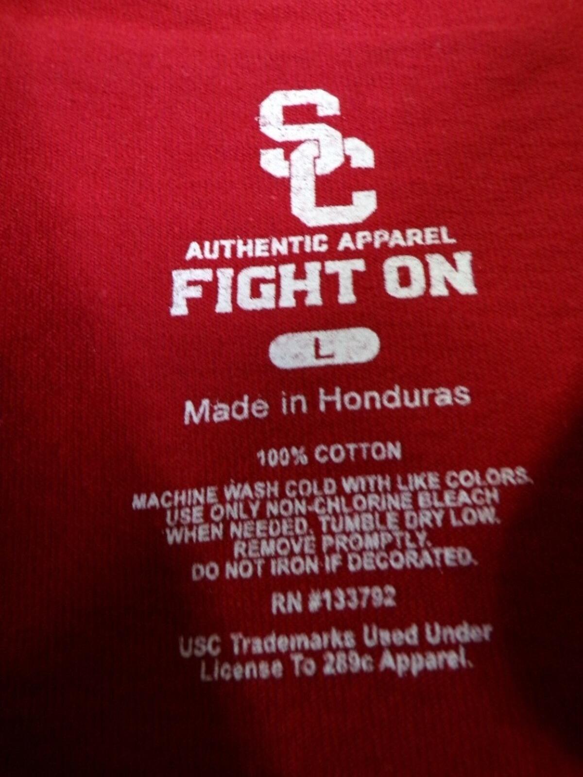 USC SC Trojans Interlock Tee SC400M Men's Large Red 100% Cotton T-Shirt