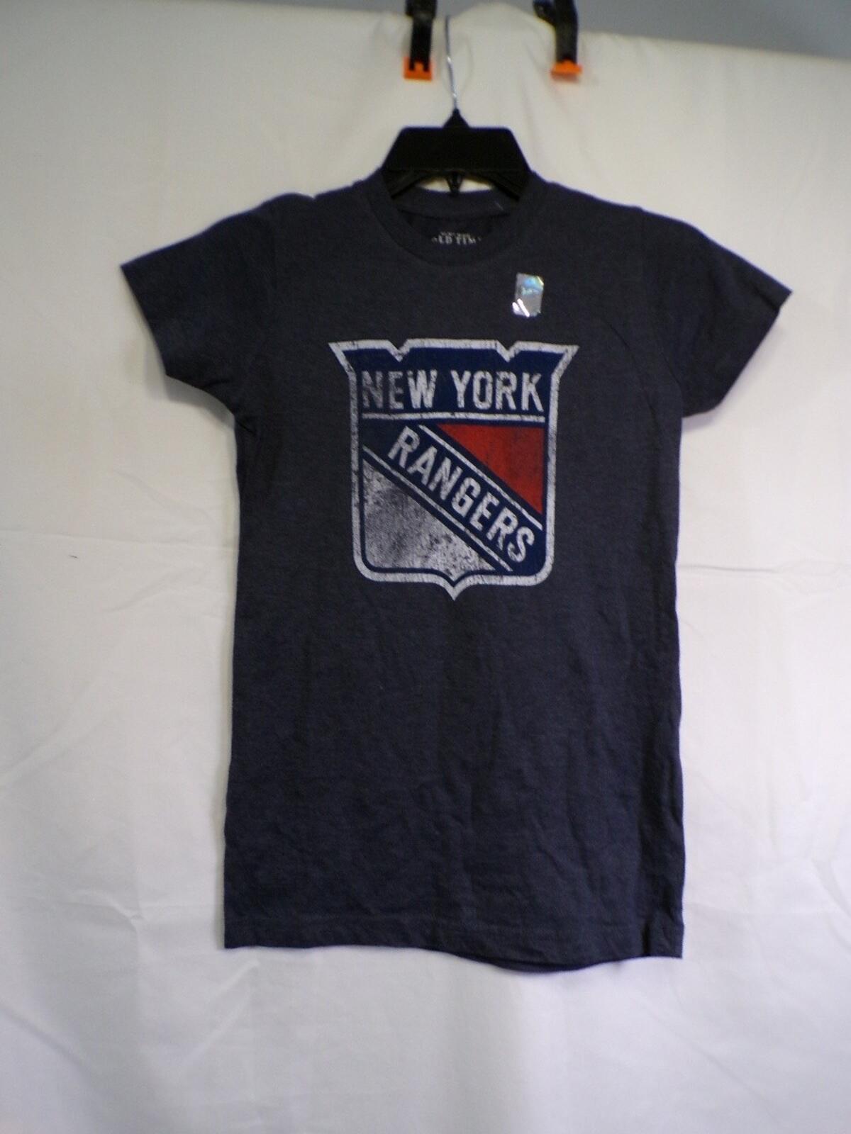Old Time Hockey Women's New York Rangers Navy T-Shirt Small Jersey